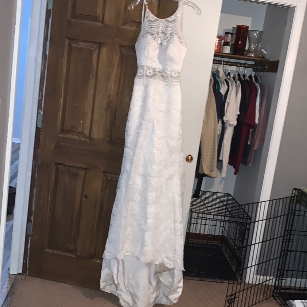 all lace weddings dress bustle clips included